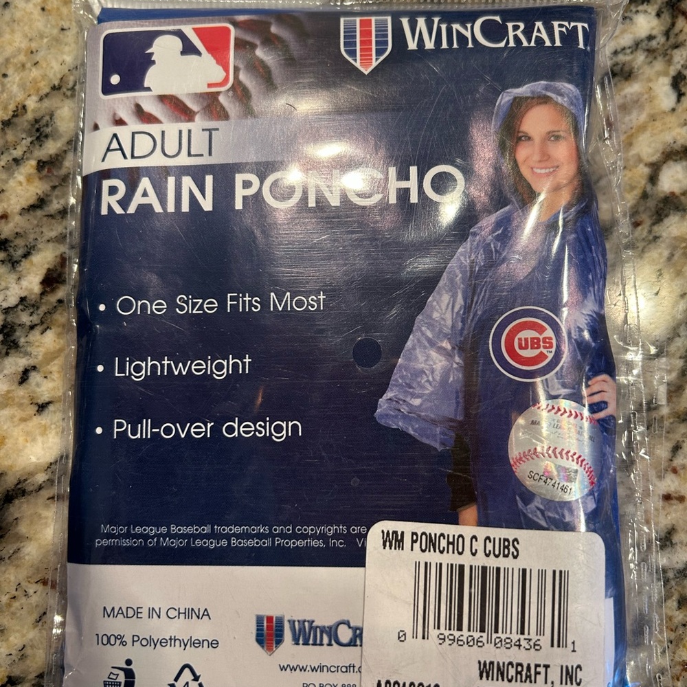 WinCraft Adult Rain Poncho - Blue